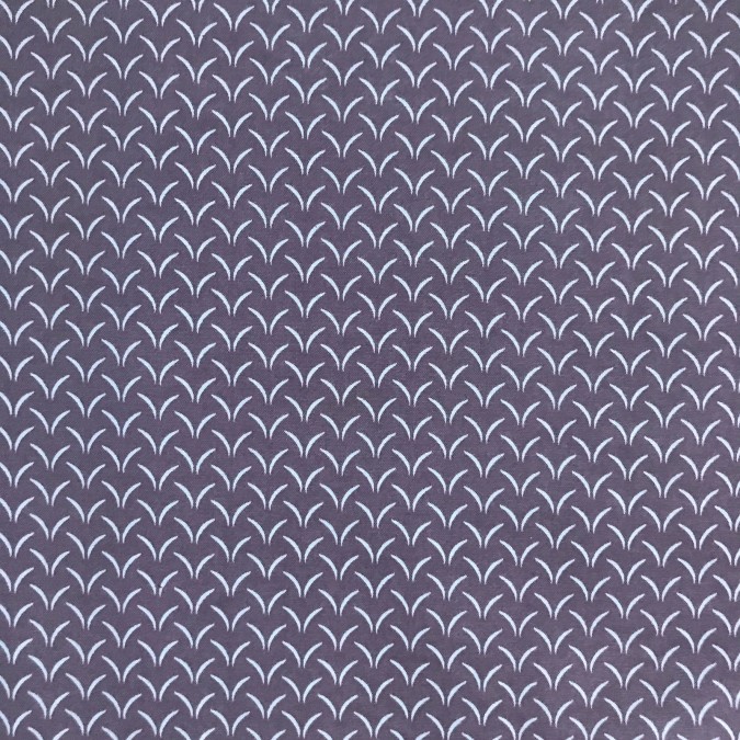 Coupon imprimé motifs feuilles géométriques blanches sur fond violet