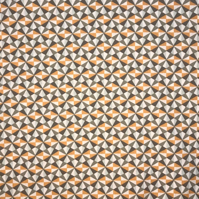 Coupon imprimé triangles géométriques oranges et gris
