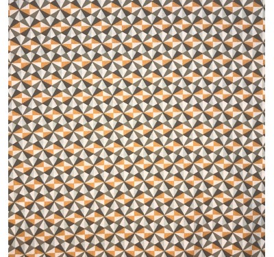 Coupon imprimé triangles géométriques oranges et gris