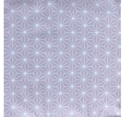 Coupon imprimé figures géométriques blanches sur fond violet clair