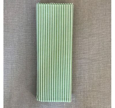 Coupon imprimé rayures vertes sur fond blanc