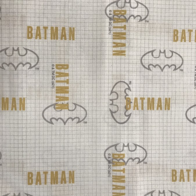 Coupon Batman cadrillé gris et jaune