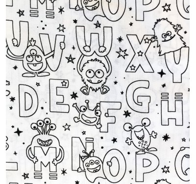 Coupon alphabet enfant noir et blanc