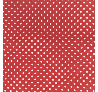 Coupon petits pois blanc sur fond rouge