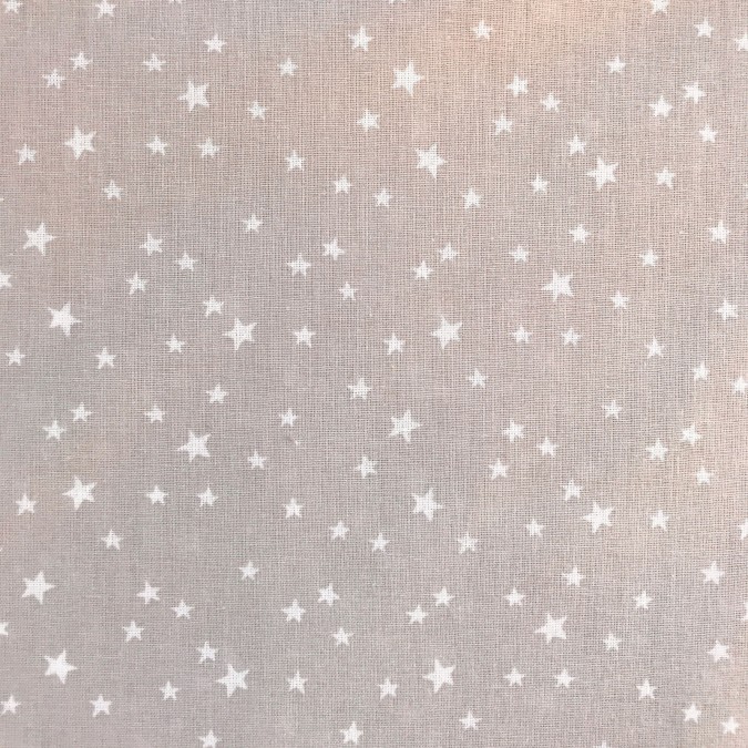 Coupon imprimé petites étoiles blanches sur fond gris