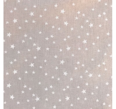 Coupon imprimé petites étoiles blanches sur fond gris