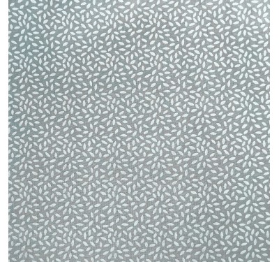 Coupon imprimé motif feuilles simples blanches sur fond gris