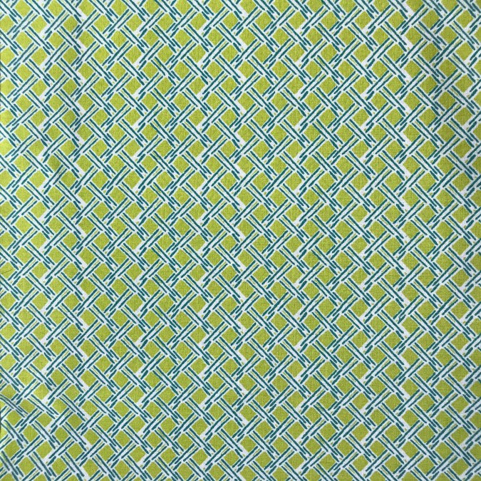 Coupon imprimé motif grille verte foncé sur fond vert clair