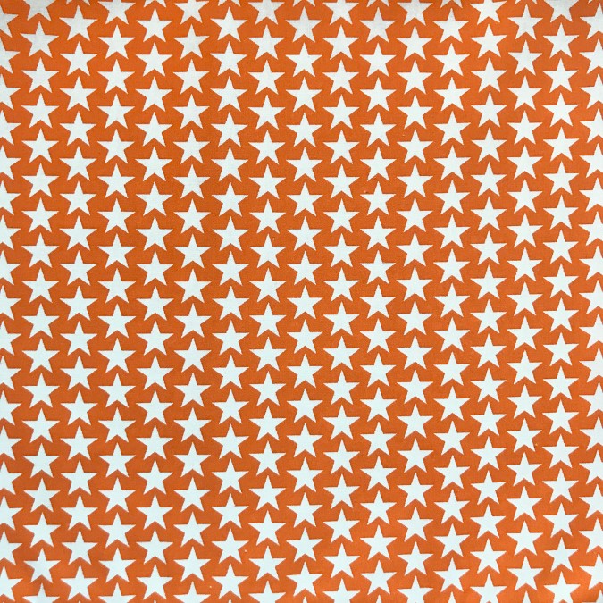 Coupon imprimé grandes étoiles blanches sur fond orange