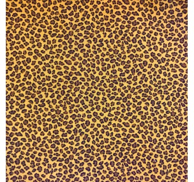 Coupon imprimé motif léopard marron sur fond jaune